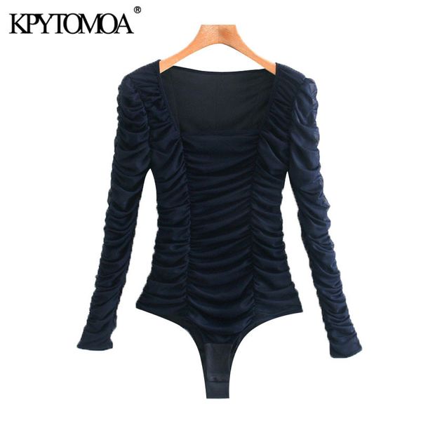 women fashion pleated tulle snap-button bodysuits vintage square collar long sleeve female playsuits chic 210416, Black;white
women fashion pleated tulle snap-button bodysuits vintage square collar long sleeve female playsuits chic 210416, Black;white