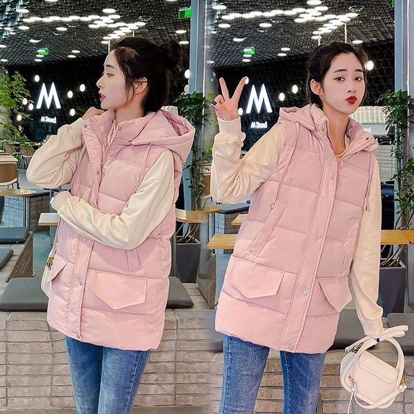 women's vests winter autumn thick vest ladies fashion sleeveless hooded warm cotton female casual loose long coats z974, Black;white
women's vests winter autumn thick vest ladies fashion sleeveless hooded warm cotton female casual loose long coats z974, Black;white