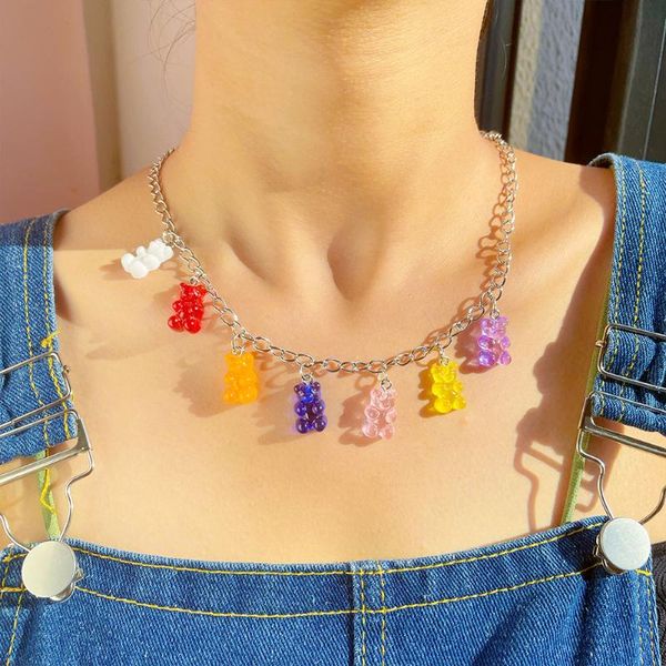 chains cute cartoon 7 color gummy bear necklaces for women rainbow animal choker silver metal chain necklace hiphop jewelry
chains cute cartoon 7 color gummy bear necklaces for women rainbow animal choker silver metal chain necklace hiphop jewelry