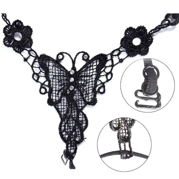 white/black lace butterfly flower cross back lady girl bra straps decoration intimates accessories women's g-strings, Black;white