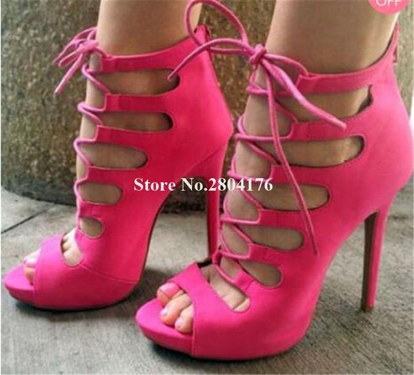 women fashion peep toe suede leather stiletto heel gladiator sandals lace-up platform high dress heels, Black
women fashion peep toe suede leather stiletto heel gladiator sandals lace-up platform high dress heels, Black