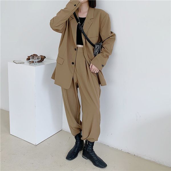 ol elegant office lady loose women blazers+stylish high waist straight solid pants suits all match 2 piece sets 210421, White
ol elegant office lady loose women blazers+stylish high waist straight solid pants suits all match 2 piece sets 210421, White