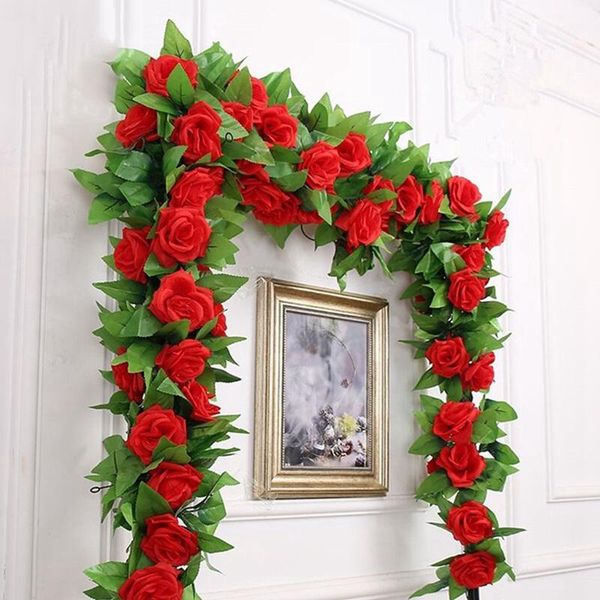 245cm/lot silk roses ivy vine with green leaves for home wedding decoration fake leaf diy hanging garland artificial flowers decorative & wr
245cm/lot silk roses ivy vine with green leaves for home wedding decoration fake leaf diy hanging garland artificial flowers decorative & wr