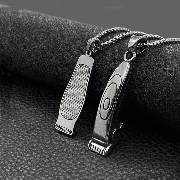 fashion titanium steel pendant necklace stainless jewelry men's haircut men and women necklaces, Silver
fashion titanium steel pendant necklace stainless jewelry men's haircut men and women necklaces, Silver