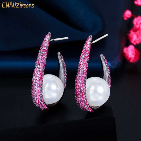 creative half round micro pave pink cubic zirconia silver pearl drop earrings for women unique fine jewelry cz852 210714
creative half round micro pave pink cubic zirconia silver pearl drop earrings for women unique fine jewelry cz852 210714