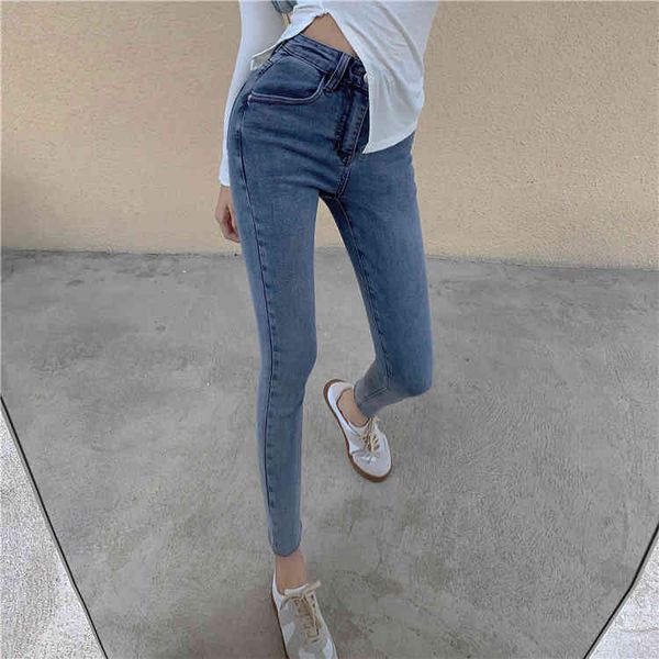vintage denim spring korean skinny cotton jeans slim fit high waist women button simple stretch pencil pants 005i 210420, Blue
vintage denim spring korean skinny cotton jeans slim fit high waist women button simple stretch pencil pants 005i 210420, Blue