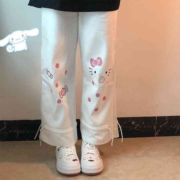 white cartoon pants fashion girl harajuku cute amine pants female student casual funny straight summer kawaii high street, Black;white
white cartoon pants fashion girl harajuku cute amine pants female student casual funny straight summer kawaii high street, Black;white