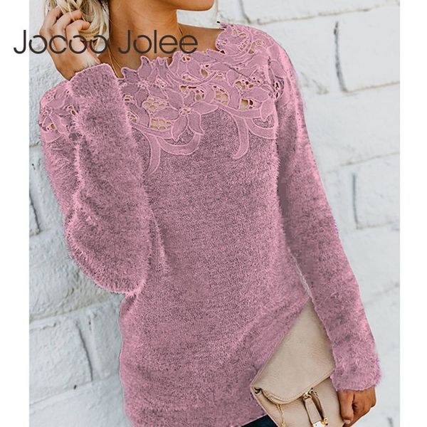 women lace hollow out slash neck sweater casual fleece plush pullovers female elegant jumper plus size 5xl 210428, White;black
women lace hollow out slash neck sweater casual fleece plush pullovers female elegant jumper plus size 5xl 210428, White;black