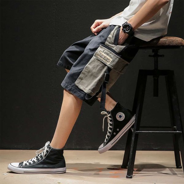 shorts tooling shorts men's big pocket loose hip hop half pants middle trend summer student capris, White;black
shorts tooling shorts men's big pocket loose hip hop half pants middle trend summer student capris, White;black
