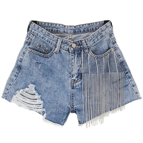 heavy high waist wide leg jeans tassel rhinestone hole denim shorts women summer fashion, Blue
heavy high waist wide leg jeans tassel rhinestone hole denim shorts women summer fashion, Blue