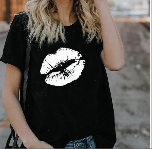 women t shirts lip print shirt short sleeve o neck loose summer tee camisetas, White
women t shirts lip print shirt short sleeve o neck loose summer tee camisetas, White