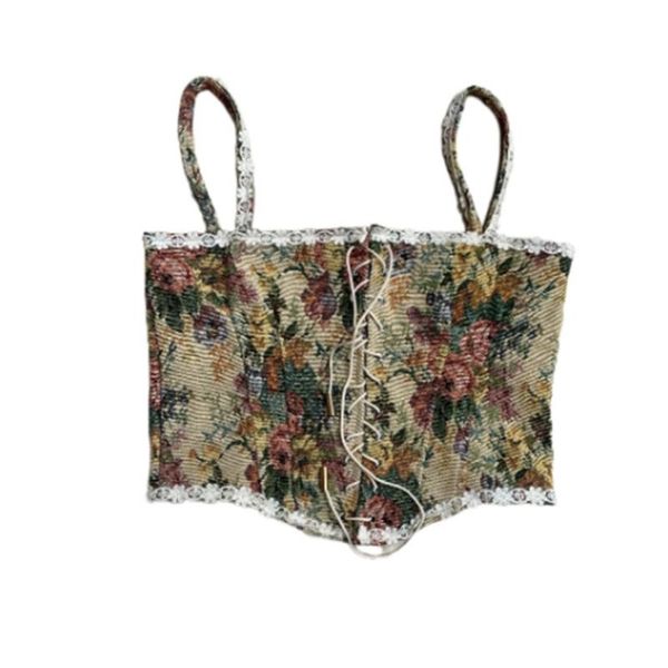 belts women vintage flower print corset crop summer patchwork slim bustier tank with bandage for jeans skirt, Black;brown
belts women vintage flower print corset crop summer patchwork slim bustier tank with bandage for jeans skirt, Black;brown