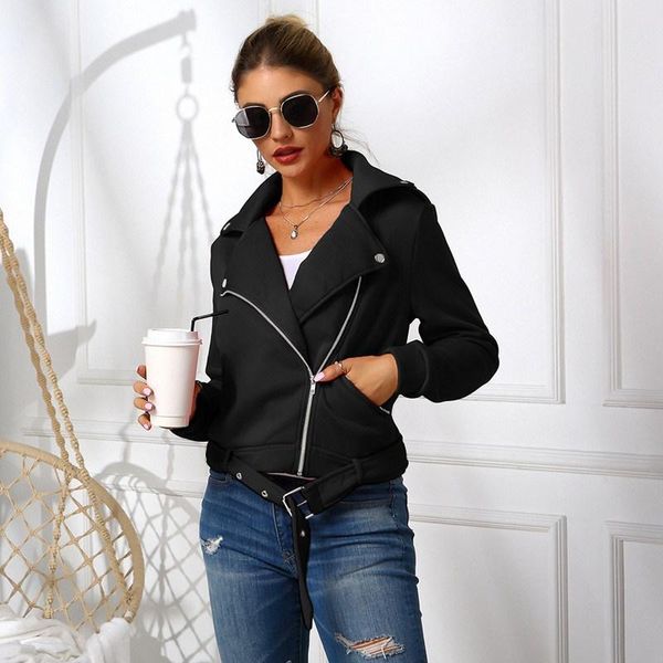 women's jackets long sleeve lapel short women jacket fashion slim zipper button lady belt double pocket clothes winter 2021, Black;brown
women's jackets long sleeve lapel short women jacket fashion slim zipper button lady belt double pocket clothes winter 2021, Black;brown