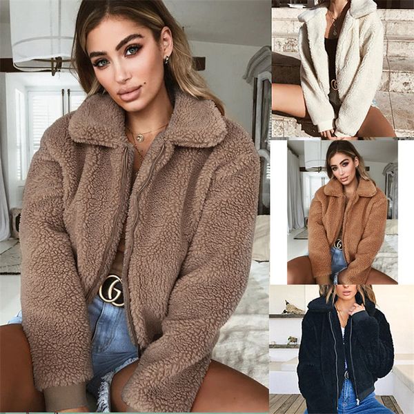 women elegant casual double face faux fur coats autumn winter jacket female loose warm soft outwear zipper teddy plus size overcoats, Black
women elegant casual double face faux fur coats autumn winter jacket female loose warm soft outwear zipper teddy plus size overcoats, Black