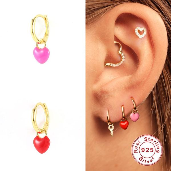 hoop & huggie boako earrings for women heart love red/black 925 sterling silver earings piercing jewelry 2021 trend pendientes j5, Golden;silver
hoop & huggie boako earrings for women heart love red/black 925 sterling silver earings piercing jewelry 2021 trend pendientes j5, Golden;silver