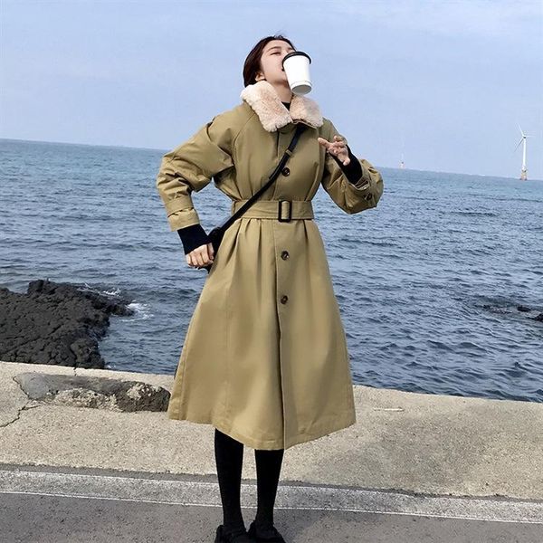 women's wool & blends fashion faux fur collar women medium length parkas long sleeve single breasted belt winter warm windproof female, Black
women's wool & blends fashion faux fur collar women medium length parkas long sleeve single breasted belt winter warm windproof female, Black