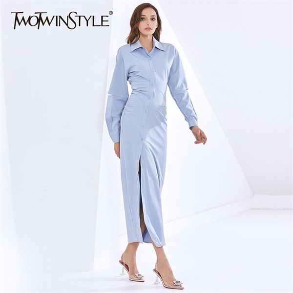 loose solid dress for women lapel long sleeve high waist side split casual dresses female fashion clothing 210520, Black;gray
loose solid dress for women lapel long sleeve high waist side split casual dresses female fashion clothing 210520, Black;gray