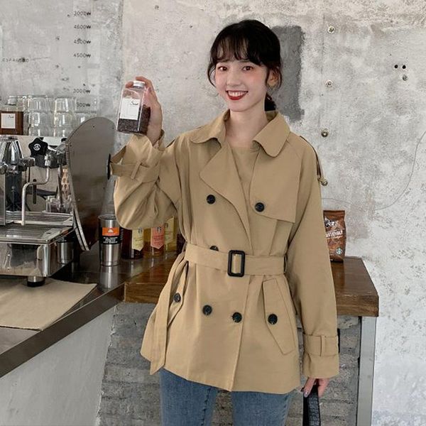 women's trench coats spring autumn khaki black coat for women elegant lapel windbreaker female lady overcoats loose belt short, Tan;black
women's trench coats spring autumn khaki black coat for women elegant lapel windbreaker female lady overcoats loose belt short, Tan;black