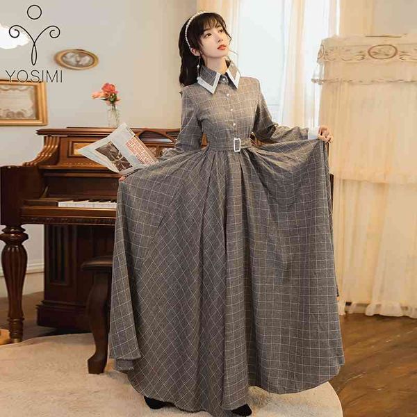 yosimi autumn winter maxi vintage plaid long women dress woolen gray female vestidos sleeve evening party shirt 210604, Black;gray
yosimi autumn winter maxi vintage plaid long women dress woolen gray female vestidos sleeve evening party shirt 210604, Black;gray