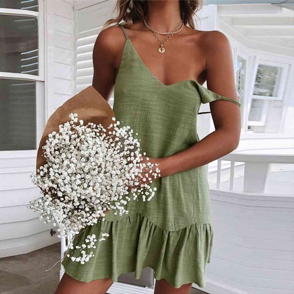 spaghetti strap ruffle summer women dresses cotton linen vestidos shift green off shoulder mini sundress, Black;gray
spaghetti strap ruffle summer women dresses cotton linen vestidos shift green off shoulder mini sundress, Black;gray