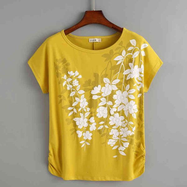 women's t-shirt cotton floral print t shirt women loose summer short sleeve graphic tees yellow t modis blue tee femme bufv, White
women's t-shirt cotton floral print t shirt women loose summer short sleeve graphic tees yellow t modis blue tee femme bufv, White