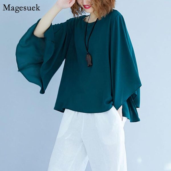 women's blouses & shirts plus size cotton linen women o-neck solid casual flare sleeve shirt loose woman 2021 9426, White
women's blouses & shirts plus size cotton linen women o-neck solid casual flare sleeve shirt loose woman 2021 9426, White