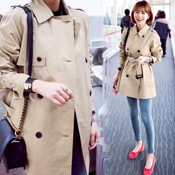 women's trench coats khaki windbreaker women 2021 spring and autumn korean double breasted slim short coat, Tan;black
women's trench coats khaki windbreaker women 2021 spring and autumn korean double breasted slim short coat, Tan;black