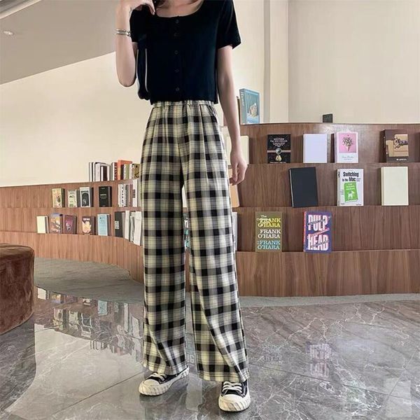girl young fashion simple vintage plaid long pants causal street straight woman high waist thin and light wide leg pant women's & capri, Black;white
girl young fashion simple vintage plaid long pants causal street straight woman high waist thin and light wide leg pant women's & capri, Black;white