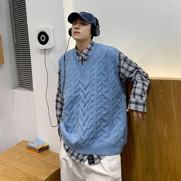 men's vests autumn multicolor sweater vest men fashion retro v-neck knitted pullover korean loose sleeveless mens jumper clothes, Black;white
men's vests autumn multicolor sweater vest men fashion retro v-neck knitted pullover korean loose sleeveless mens jumper clothes, Black;white
