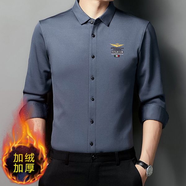 2021 autumn winter warm embroidered plush thickened long sleeved men's shirt fashion, Black
2021 autumn winter warm embroidered plush thickened long sleeved men's shirt fashion, Black