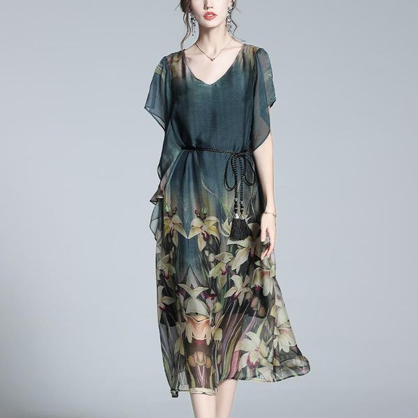 casual dresses silk french loose long dress ruffle sleeve patchwork v-neck sashes vintage tea break flower women 2021, Black;gray
casual dresses silk french loose long dress ruffle sleeve patchwork v-neck sashes vintage tea break flower women 2021, Black;gray