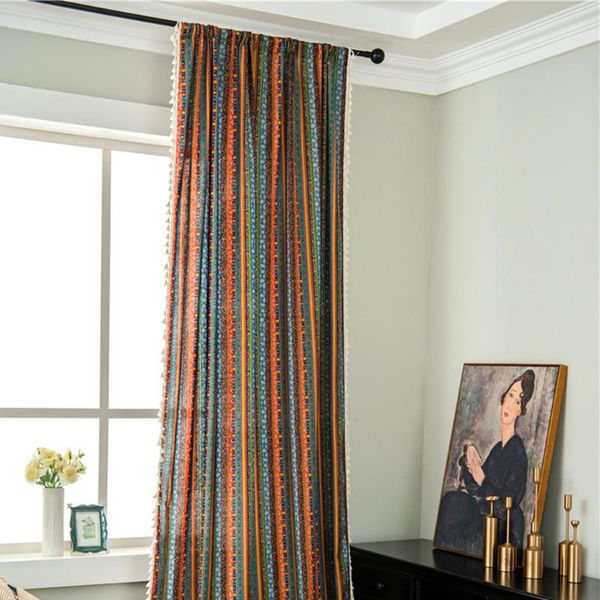 curtain & drapes el country style hanging stripe pattern screening home decor darkening with tassels soft living room shading panel
curtain & drapes el country style hanging stripe pattern screening home decor darkening with tassels soft living room shading panel