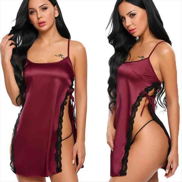 satin nightgown women sleepwear spaghetti strap night dress nighties sleeveless nightwear side open, Black;red
satin nightgown women sleepwear spaghetti strap night dress nighties sleeveless nightwear side open, Black;red