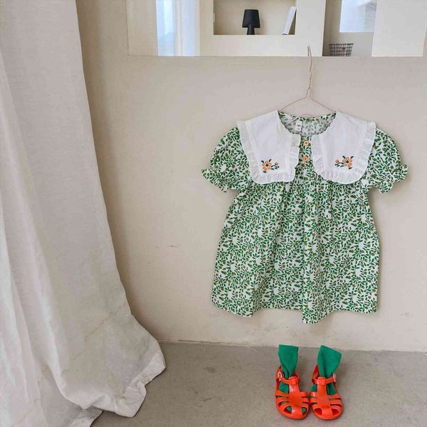 children kids girl fashion floral dresses print of summer styletoddler embroidered collar princess, Red;yellow
children kids girl fashion floral dresses print of summer styletoddler embroidered collar princess, Red;yellow