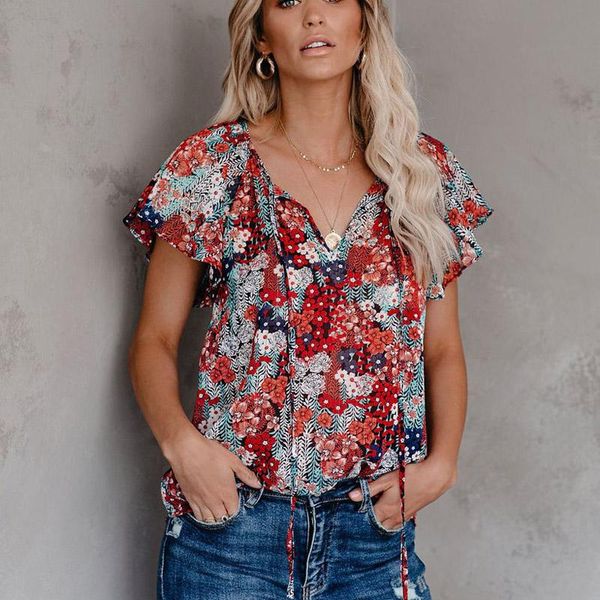 women's blouses & shirts blouse women summer female clothing plus size short sleeve shirt printed red pink clothes korean fashion soft, White
women's blouses & shirts blouse women summer female clothing plus size short sleeve shirt printed red pink clothes korean fashion soft, White