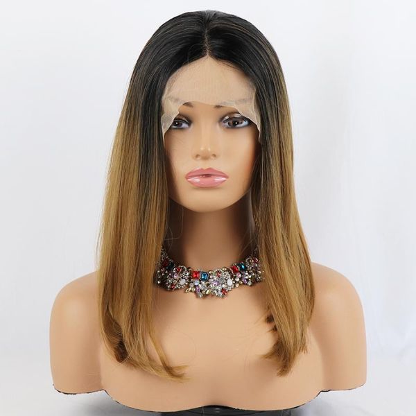 synthetic wigs dark root blonde color short straight hair bob lace front ombre brown heat resistant for black women
synthetic wigs dark root blonde color short straight hair bob lace front ombre brown heat resistant for black women