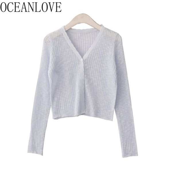 women's knits & tees oceanlove tender elegant knitted cardigan summer2021 v neck long sleeve single button thin solid all-match women, White
women's knits & tees oceanlove tender elegant knitted cardigan summer2021 v neck long sleeve single button thin solid all-match women, White