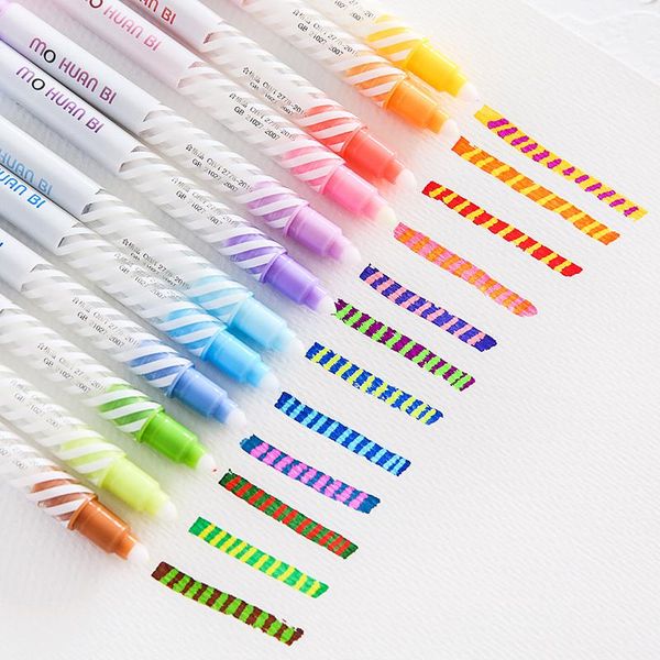 highlighters 12pcs crystal double head candy magic color drawing marker discolored pens promotional gift stationery art supplies, Black;red
highlighters 12pcs crystal double head candy magic color drawing marker discolored pens promotional gift stationery art supplies, Black;red