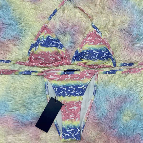 fashion brand gradual tie dye letter printed bikini triangle star rort swimsuit, White;black
fashion brand gradual tie dye letter printed bikini triangle star rort swimsuit, White;black