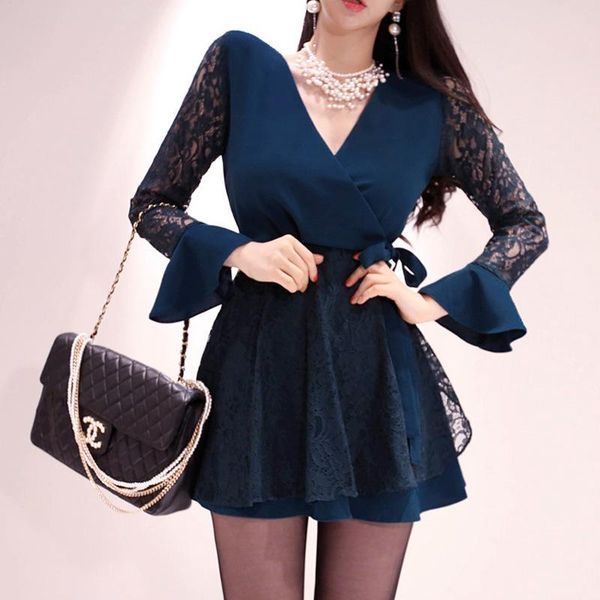 casual dresses korean style autumn flare sleeve corset solid lace dress women streetwear vintage fall clothes a-line mini ladies, Black;gray
casual dresses korean style autumn flare sleeve corset solid lace dress women streetwear vintage fall clothes a-line mini ladies, Black;gray