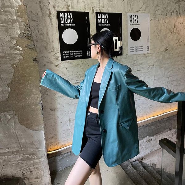 women's leather & faux 2021 jacket women autumn coat large size retro blue blazer jackets female streetwear coats mujer, Black
women's leather & faux 2021 jacket women autumn coat large size retro blue blazer jackets female streetwear coats mujer, Black