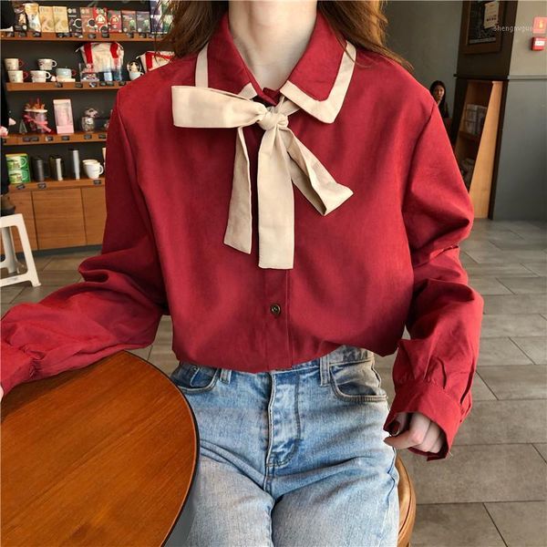 fashion brand spring autumn women's clothing korean shirts preppy style bow solid blouse loose blusas chiffon long sleeve blouses &, White
fashion brand spring autumn women's clothing korean shirts preppy style bow solid blouse loose blusas chiffon long sleeve blouses &, White