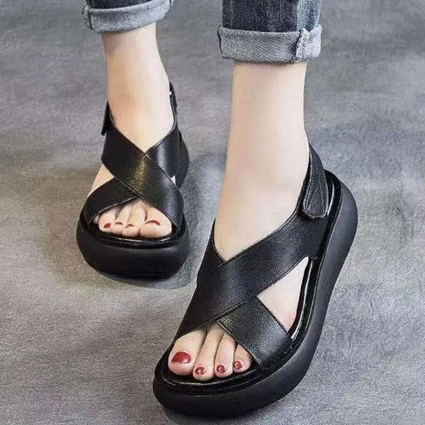 ethnic style sandals women 2021 summer thick-soled wild flat-bottomed slope with retro casual cross roman shoes, Black
ethnic style sandals women 2021 summer thick-soled wild flat-bottomed slope with retro casual cross roman shoes, Black