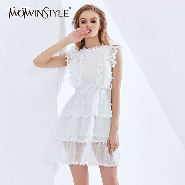 white patchwork lace ruffle summer dress for female sleeveless high waist mesh polka dot dresses women fashion 210423, Black;gray
white patchwork lace ruffle summer dress for female sleeveless high waist mesh polka dot dresses women fashion 210423, Black;gray