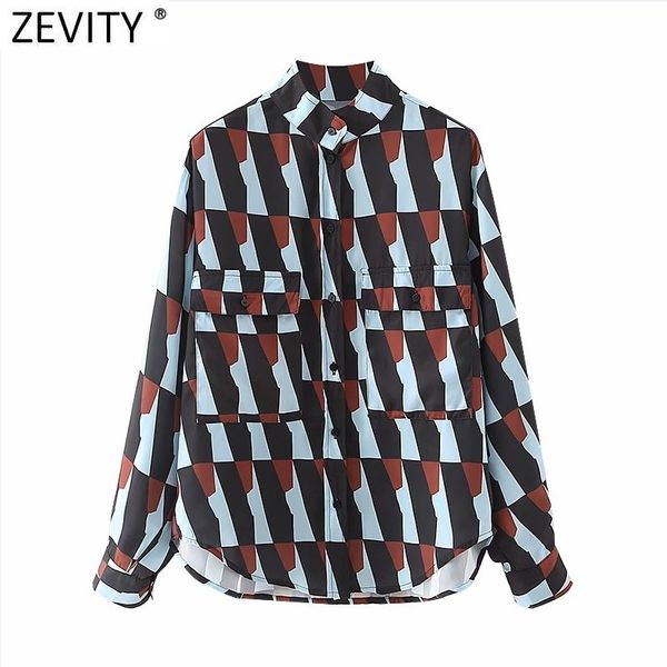 zevity women vintage color matching geometric print smock blouse office lady retro pockets patch shirts chic blusas ls7518 210419, White
zevity women vintage color matching geometric print smock blouse office lady retro pockets patch shirts chic blusas ls7518 210419, White