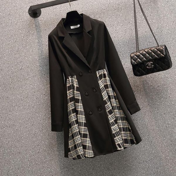casual dresses superaen plus size autumn fashion loose slim patchwork full notched a line woman dress, Black;gray
casual dresses superaen plus size autumn fashion loose slim patchwork full notched a line woman dress, Black;gray