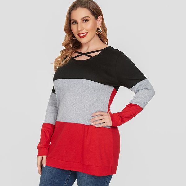 plus size t-shirt 2021 spring women long sleeve color block fashion ladies casual clothes womens, Black
plus size t-shirt 2021 spring women long sleeve color block fashion ladies casual clothes womens, Black