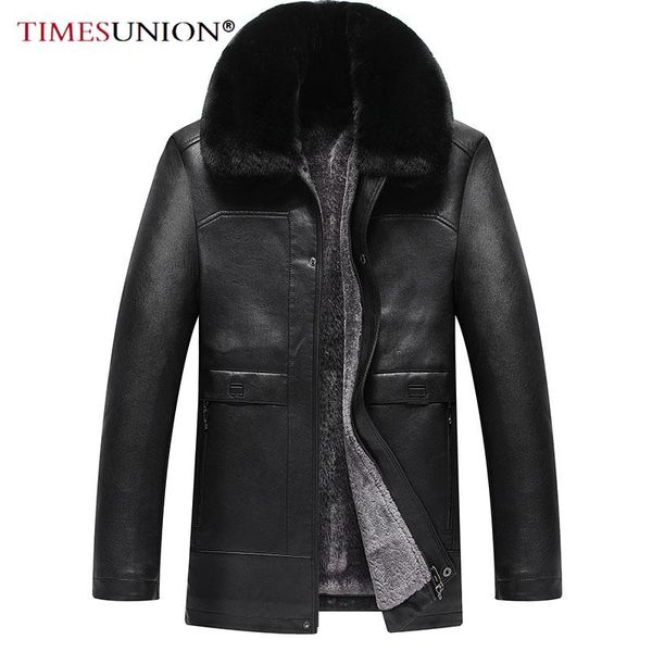 men's fur & faux 2021 winter collar leather jacket men loose plus velvet thick one coat, Black
men's fur & faux 2021 winter collar leather jacket men loose plus velvet thick one coat, Black