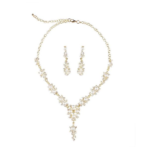 earrings & necklace fine pearl bride/wedding elegant choke jewelry set luxury crystal earring and party, Silver
earrings & necklace fine pearl bride/wedding elegant choke jewelry set luxury crystal earring and party, Silver