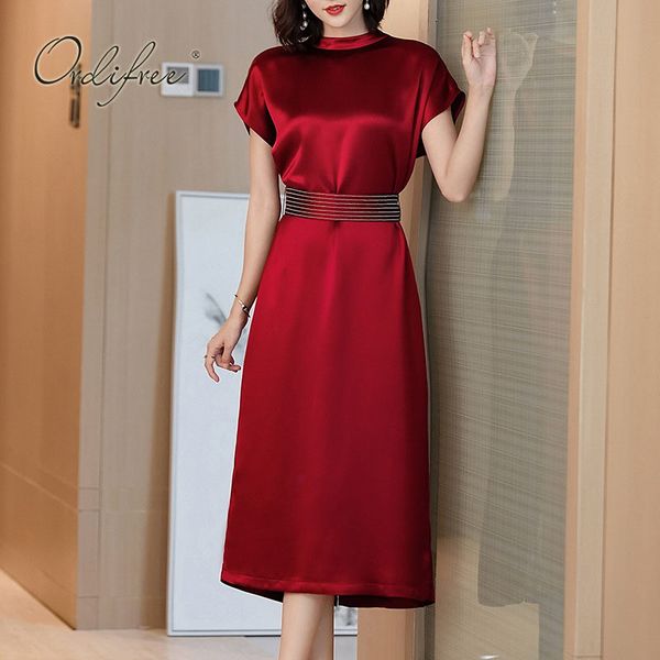 summer women satin short sleeve tunic vintage elegant lady burgundy slit party midi dress 210415, Black;gray
summer women satin short sleeve tunic vintage elegant lady burgundy slit party midi dress 210415, Black;gray